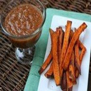 Homemade Peach Ketchup with Sweet Potato Fries_image