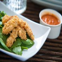 Coconut crusted chicken dippers recipe_image