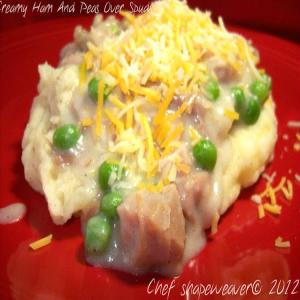 Creamy Ham & Peas Over Spuds_image
