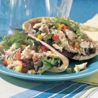 Tuna, Pickle, and Chopped-Vegetable Pita Sandwiches image