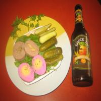 Pickled Egg Appetizer With Pumpkin Ale_image