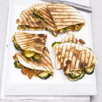 Grilled courgette, bean & cheese quesadilla image