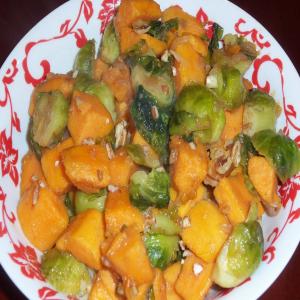 Brussels Sprouts With Pecans and Sweet Potatoes image