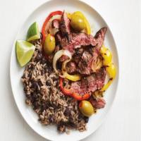 Cuban Steak with Black Beans and Rice image