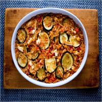 Baked Orzo With Tomatoes, Roasted Peppers and Zucchini_image