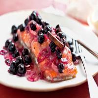 Salmon With Agrodolce Blueberries image