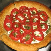 Mozzarella, Pesto and Tomato Pie image