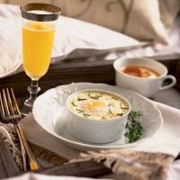 Individual Oven-Coddled Eggs with Mashed Potatoes and Herbs image
