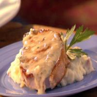 Pork Chops in Creamy Champagne Sauce with Rustic Garlic Mashed Potatoes image