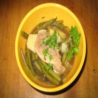 Braised Green Beans Potatoes and Pork Chops image