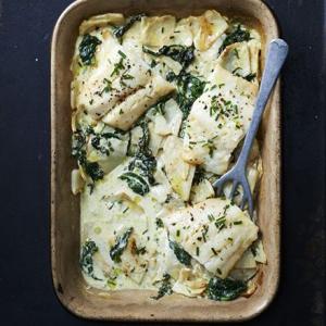 Smoked haddock with celeriac & spinach gratin_image