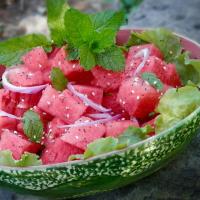 Spinach Watermelon-Mint Salad image