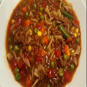 Quick and Easy Beefy Noodle Hamburger Stew_image