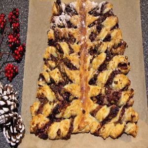 Cherry, Coconut, and Pistachio Puff Pastry Christmas Tree image