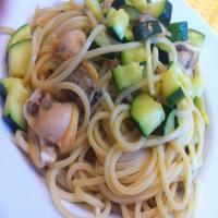 Pasta with Clams, Zucchini, and Zucchini Blossoms image