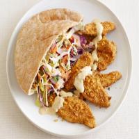 Falafel-Crusted Chicken With Hummus Slaw image