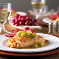 Stuffed Sole Fillets with Crab and Grapes_image