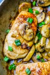 easy-one-pot-garlic-butter-pork-chops-and-mushrooms image