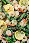 sheet-pan-lemon-garlic-butter-shrimp-with-asparagus image