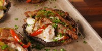 best-philly-cheesesteak-stuffed-portobello-recipe-delish image
