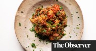 nigel-slaters-recipe-for-lentils-sausages-and-harissa image