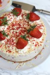 no-bake-white-chocolate-strawberry-cheesecake image