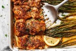 oven-baked-chicken-thighs-recipe-with-asparagus image