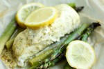 halibut-recipe-with-asparagus-baked-in-parchment image