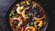 chorizo-and-shrimp-paella-recipe-bon-apptit image