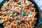 skillet-macaroni-and-beef-recipe-cleverly-simple image