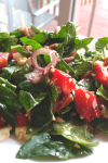 keto-spinach-salad-with-strawberries-feta-pecans image
