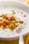 creamy-cauliflower-soup-with-bacon-and-corn image
