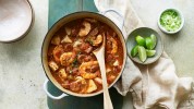 creole-gumbo-with-cornbread-recipe-bbc-food image