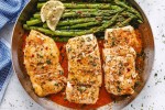 garlic-butter-cod-with-lemon-asparagus-skillet-eatwell101 image