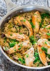 one-pot-creamy-chicken-with-mushroom-and-leek-rice image