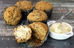carrot-muffins-with-walnuts-and-cream-cheese-spread image