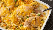 cheesy-chicken-rice-and-vegetable-casserole image