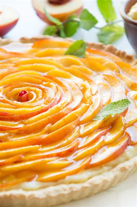 fresh-peach-crostata-with-vanilla-custard-italian image