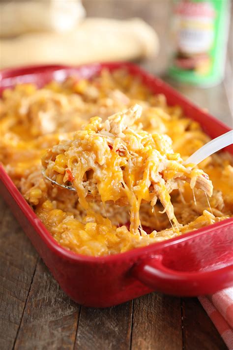 cheesy-chicken-and-rice-bake-southern-bite image