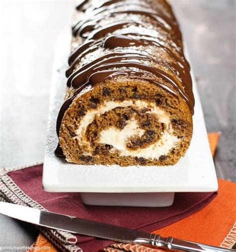 pumpkin-chocolate-swiss-roll-cake-garnish-with-lemon image