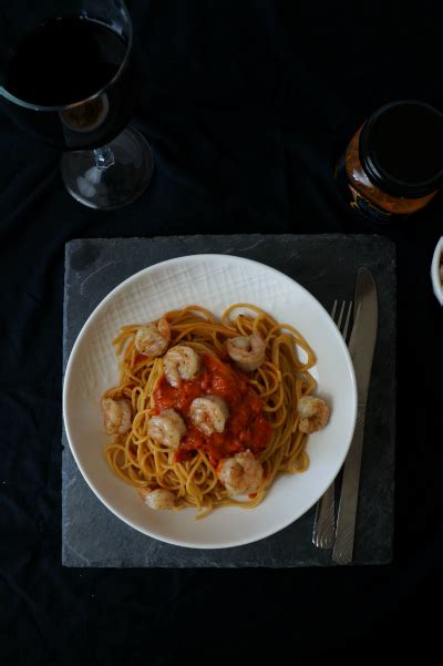 red-pepper-pasta-with-shrimp-the-baking-fairy image