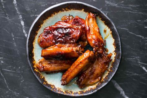 bourbon-maple-glazed-chicken-wings-recipe-simply image