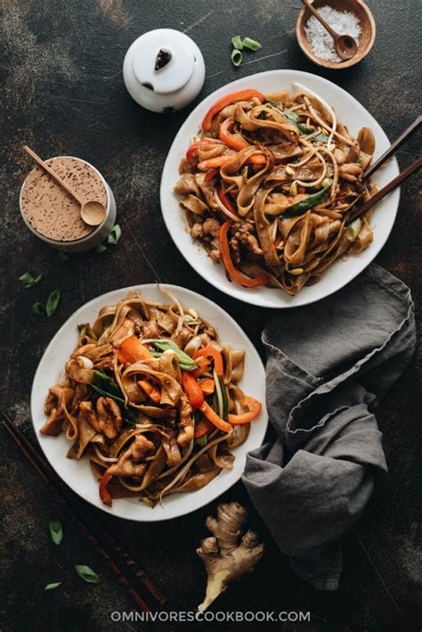15-minute-chicken-chow-fun-chicken-fried-rice-noodles image