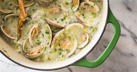 spanish-style-brothy-rice-with-clams-and-salsa-verde image