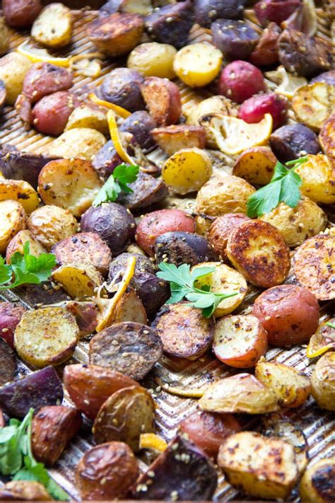spicy-rainbow-roasted-potatoes-with-zaatar-panning image