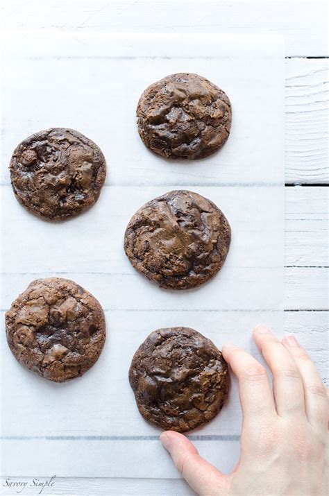 dark-chocolate-brownie-cookies-recipe-savory image