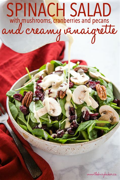 spinach-salad-with-creamy-vinaigrette-the-busy-baker image