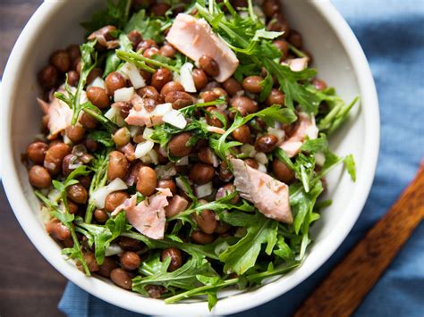 light-and-easy-dinner-poached-salmon-and-bean-salad image