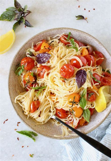 cherry-tomatoes-basil-pasta-recipe-veggie image