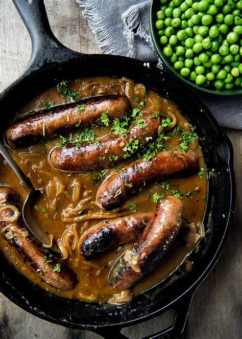 bangers-and-mash-sausage-with-onion-gravy image